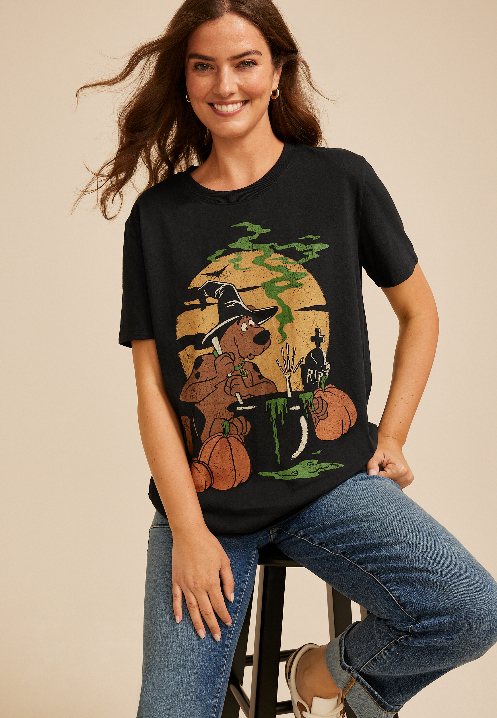 Scooby Doo Halloween Oversized Fit Graphic Tee