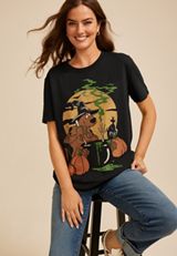 Scooby Doo Halloween Oversized Fit Graphic Tee, C106, small