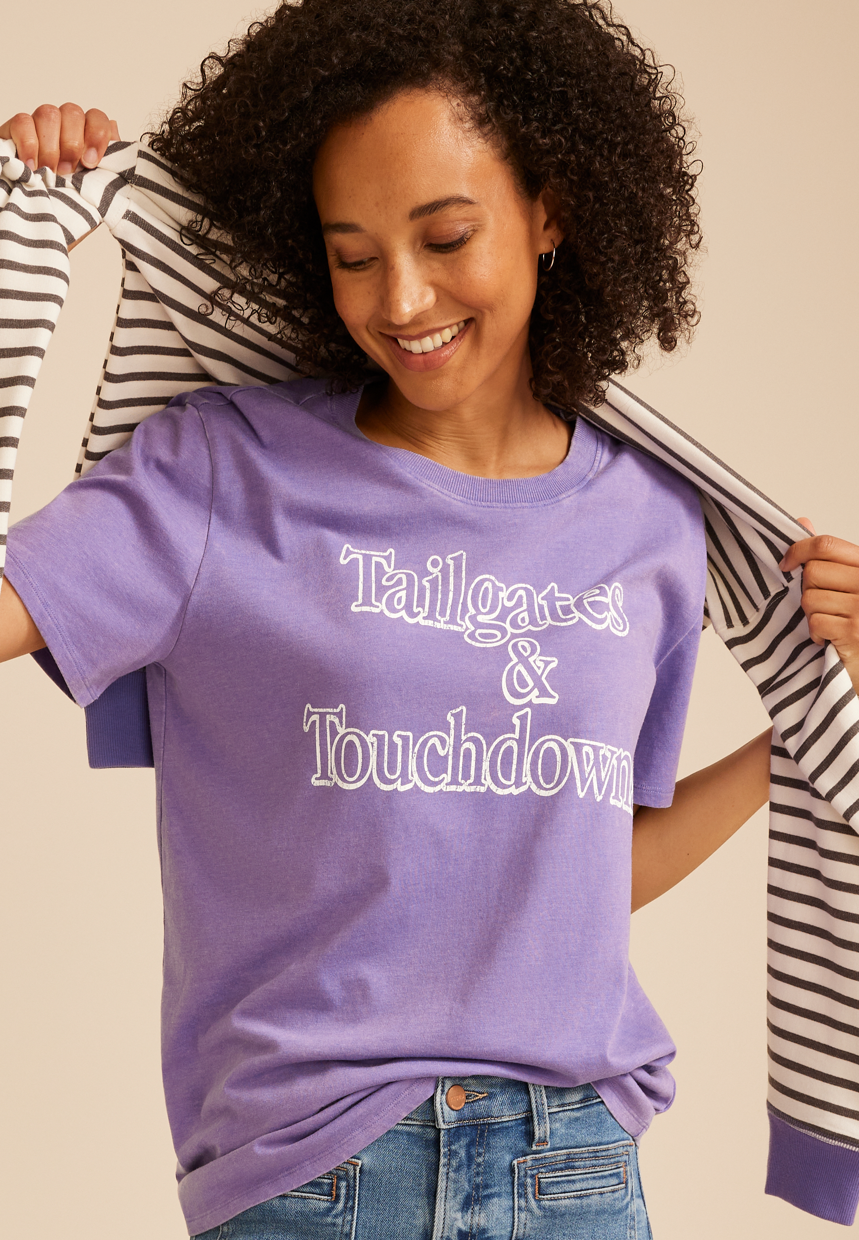 Tailgates And Touchdown Oversized Graphic Tee, C1908, large