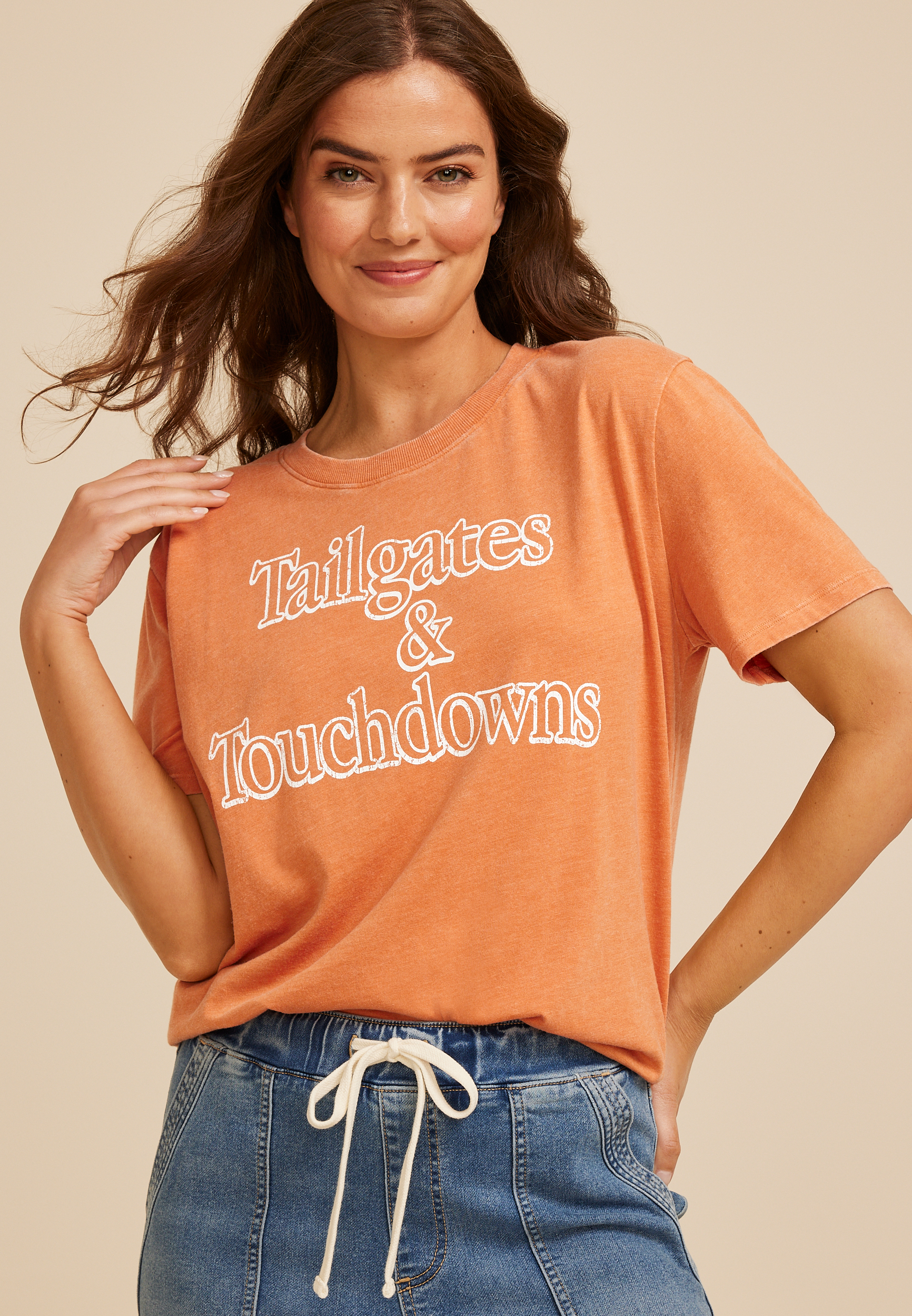 Tailgates And Touchdown Oversized Graphic Tee, C200, large