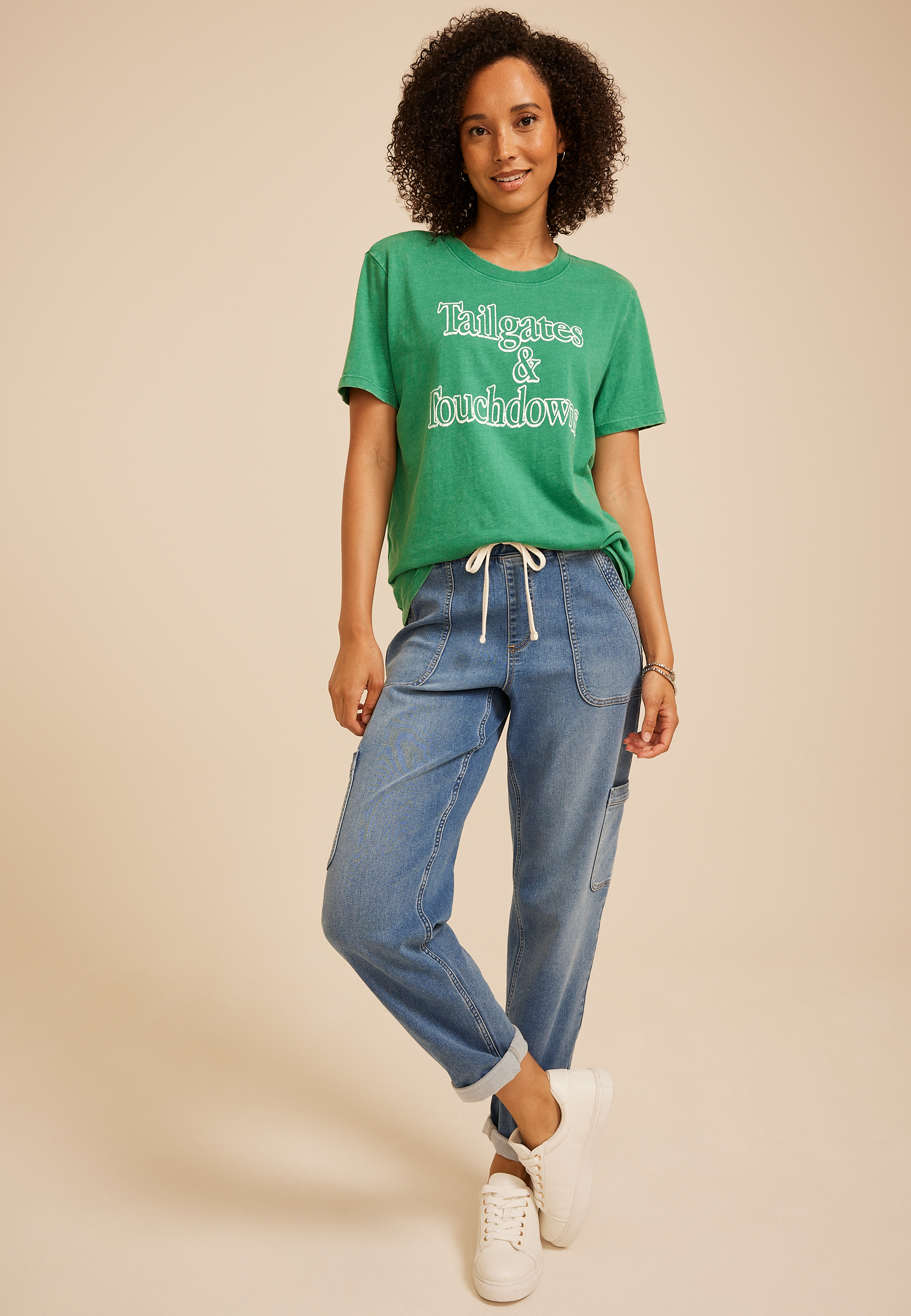 Tailgates And Touchdown Oversized Graphic Tee, C8783, large