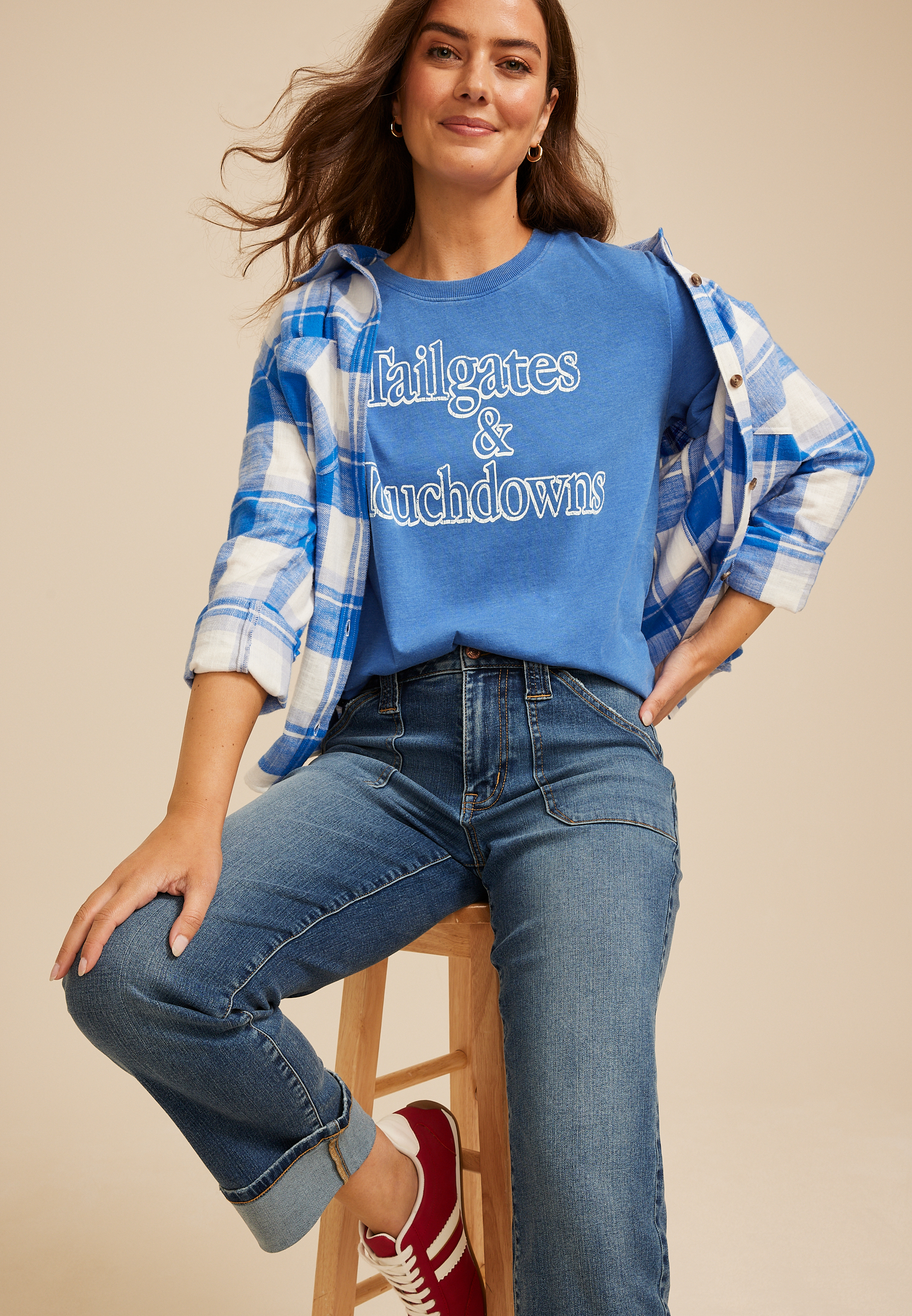 Tailgates And Touchdown Oversized Graphic Tee