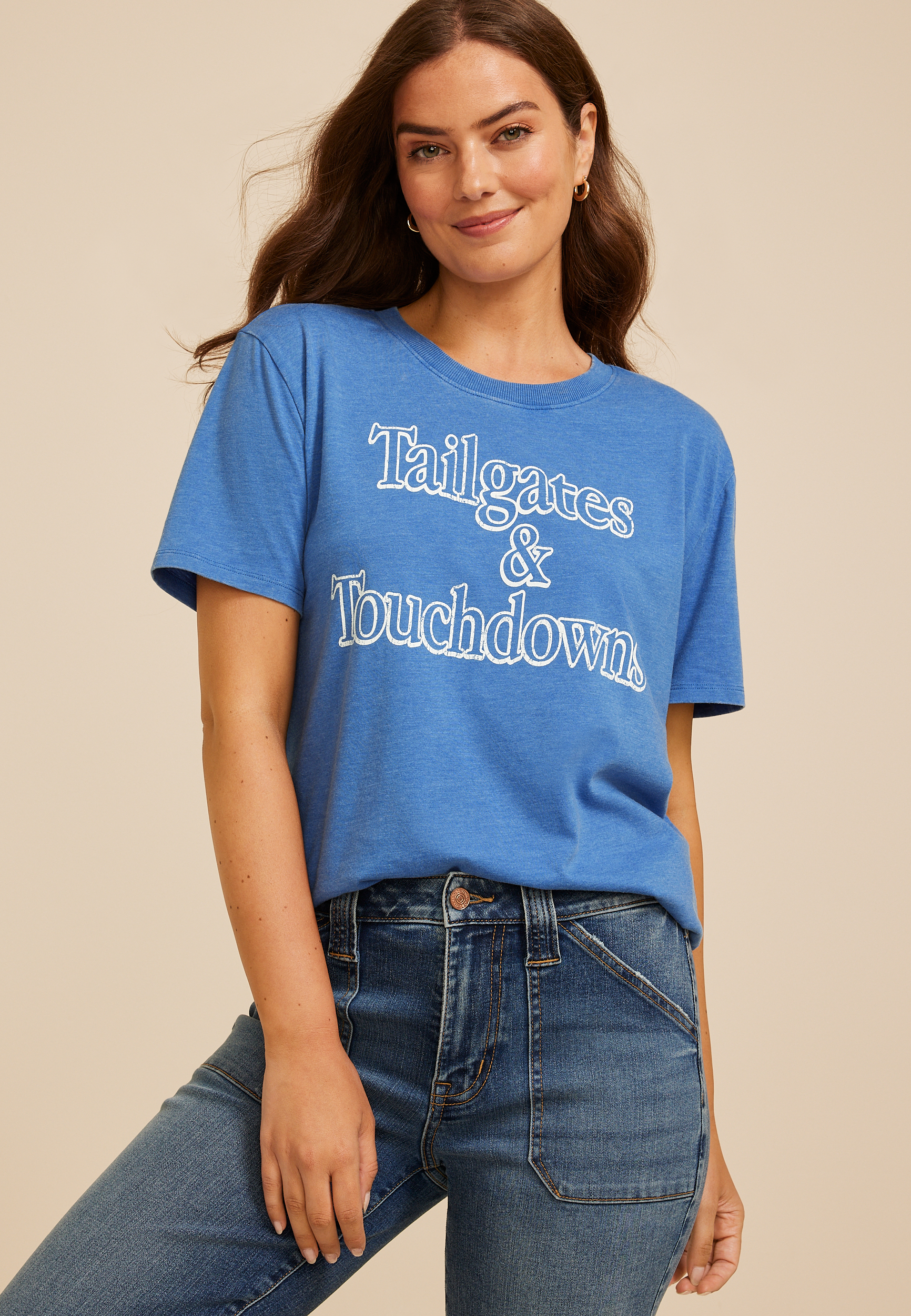 Tailgates And Touchdown Oversized Graphic Tee, C9310, large