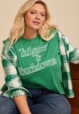 Plus Size Tailgates And Touchdown Oversized Graphic Tee, C8783, small