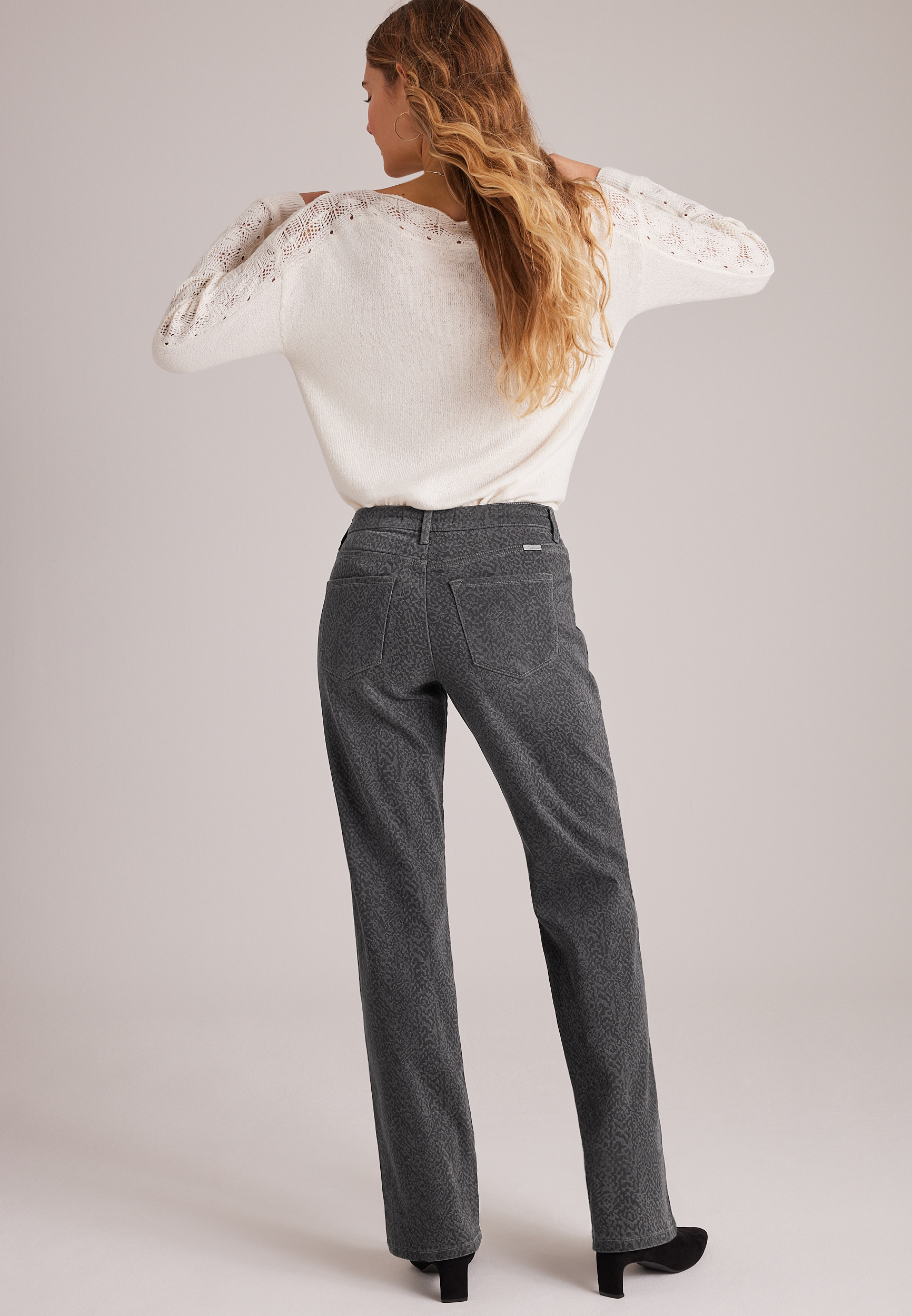KanCan™ High Rise Black Snake Print Relaxed Straight Jeans, C1756, large