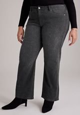 Plus Size KanCan™ High Rise Black Snake Print Relaxed Straight Jeans, C1756, small