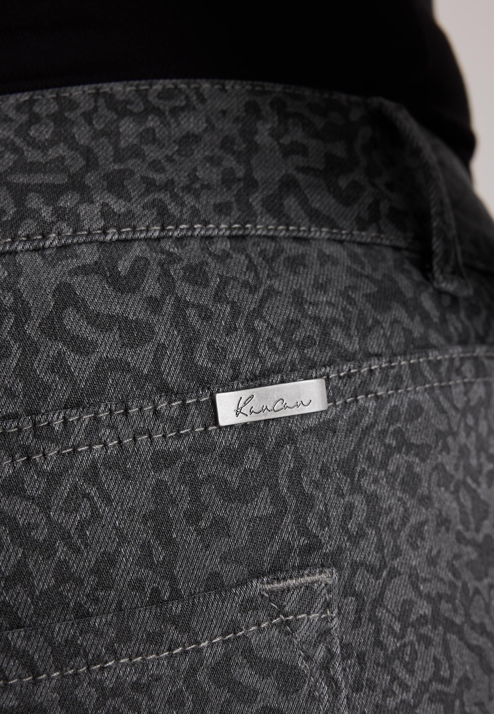 Plus Size KanCan™ High Rise Black Snake Print Relaxed Straight Jeans, C1756, large