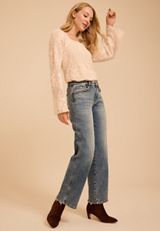 Flying Monkey&trade; Mid Rise Tinted Slim Wide Leg Jean, C3337, small