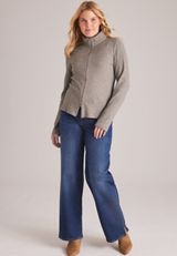 Double Zipper Cable Cardigan, C8877, small