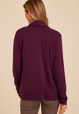 Ribbed Open Front Cardigan, POTENT PURPLE, small