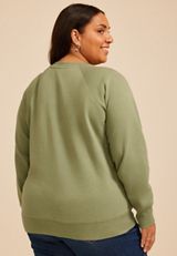 Plus Size Cozy Fall Crew Neck Sweatshirt, C9012, small