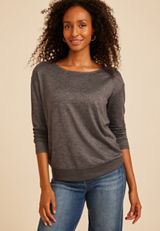 24/7 Dakota Banded Hem Top, C6125, small