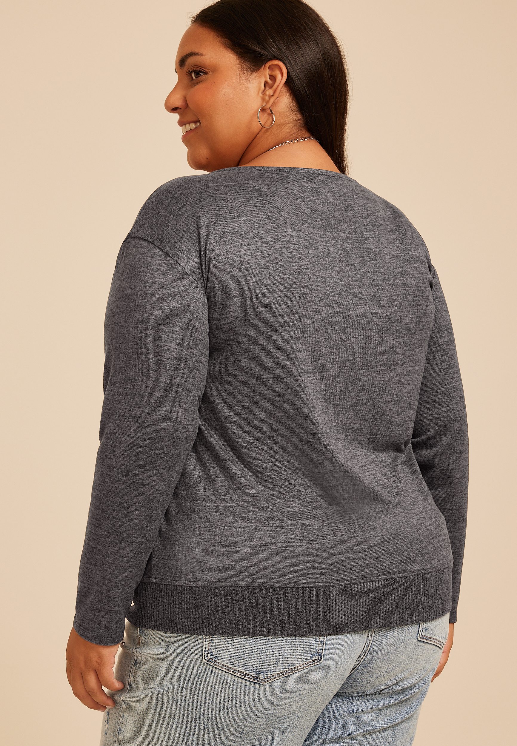 Plus Size 24/7 Dakota Banded Hem Top, C6125, large