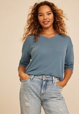 24/7 Ottoman Rib Long Sleeve Top, C1387, small