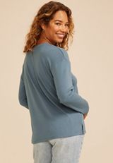 24/7 Ottoman Rib Long Sleeve Top, C1387, small