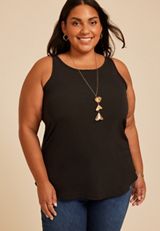 Plus Size High Neck Tank Top, C106, small
