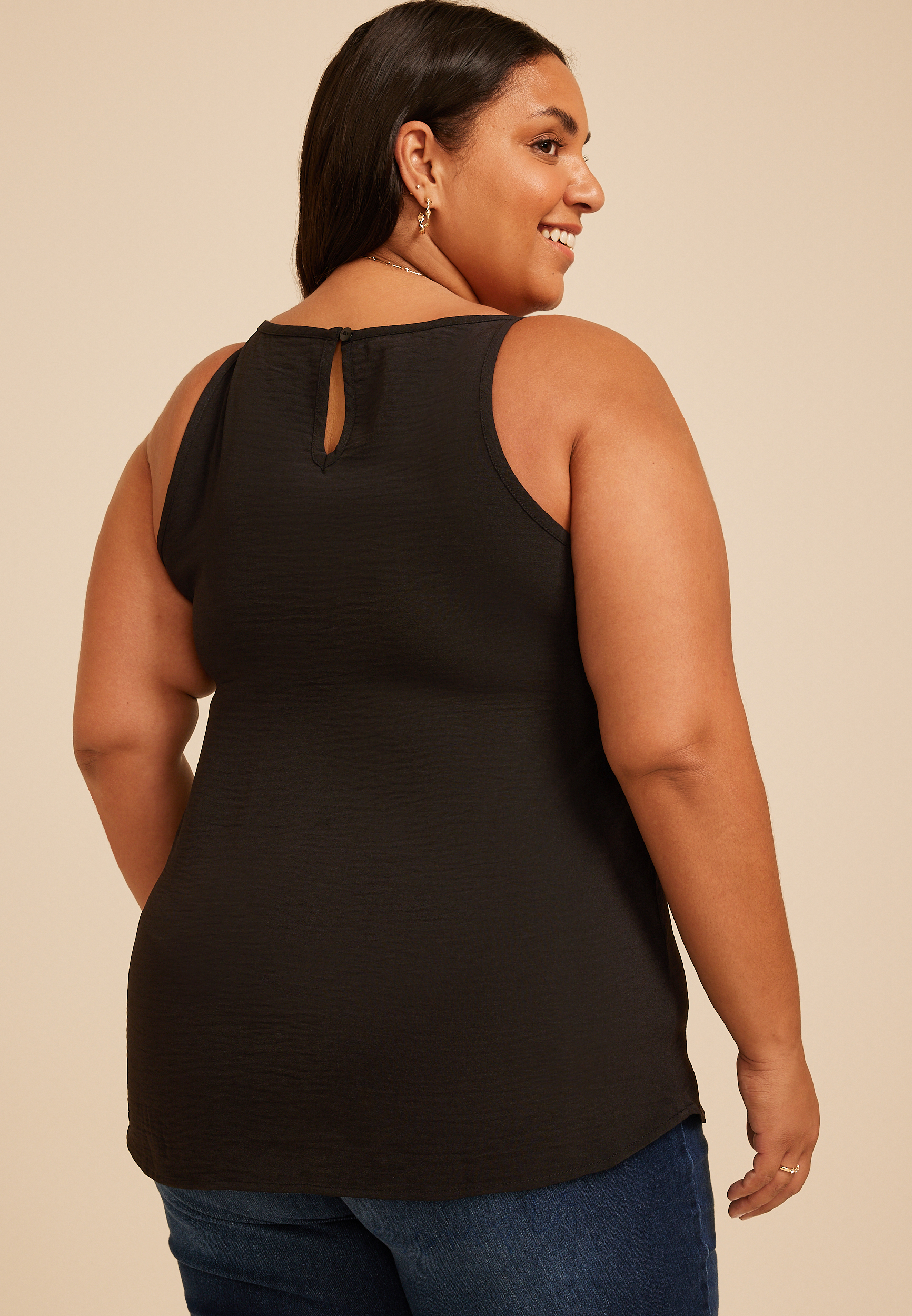 Plus Size High Neck Tank Top, C106, large