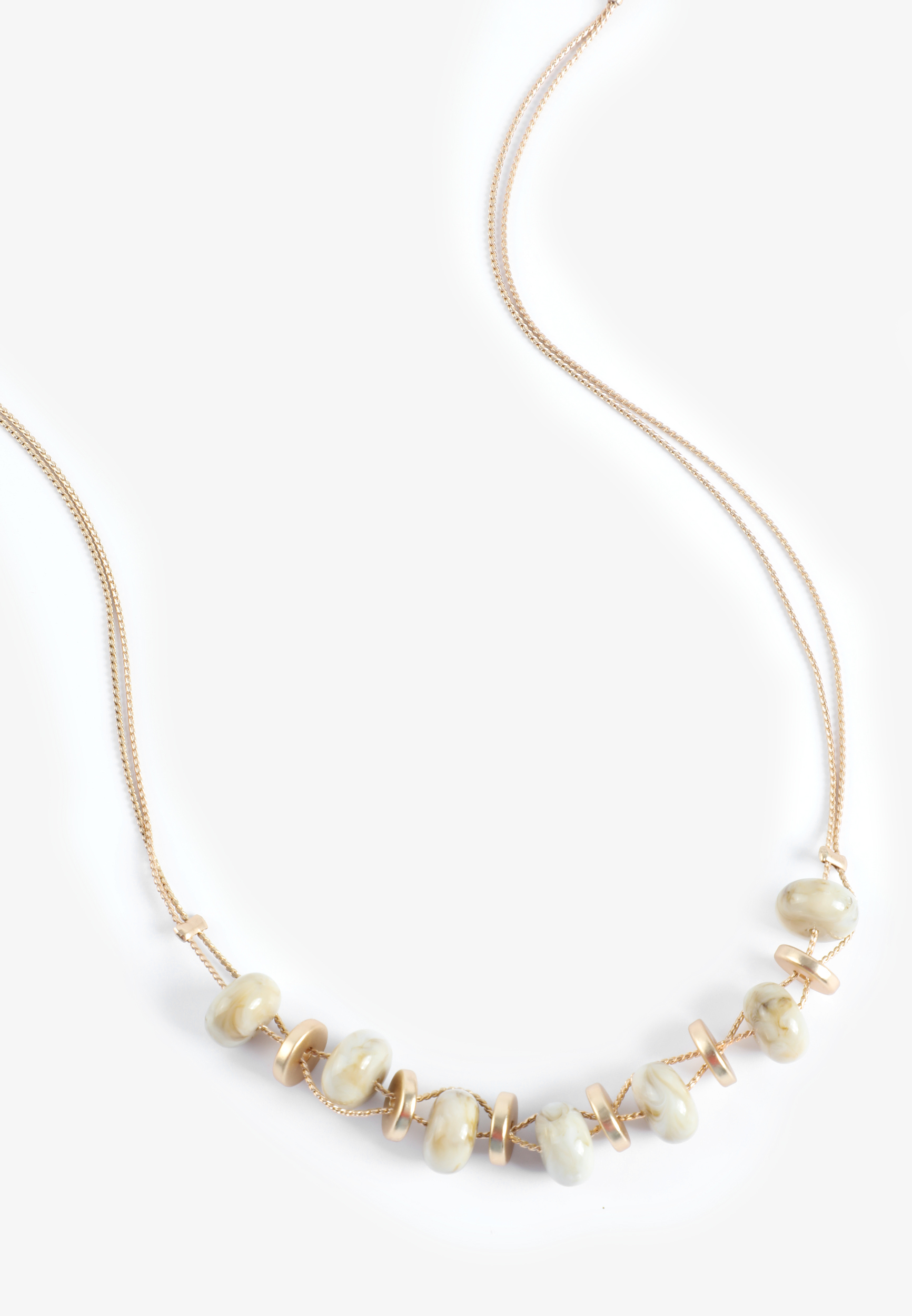 Gold Neutral Beaded Necklace