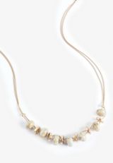 Gold Neutral Beaded Necklace, C605, small