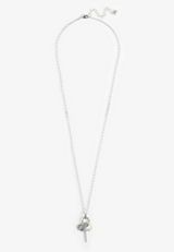 Silver Heart And Cross Cluster Pendant Necklace, C431, small