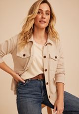 Cozy Waffle Knit Shacket, C1265, small
