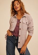 Cozy Waffle Knit Shacket, C6216, small