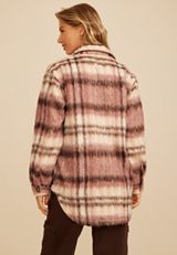 Brushed Plaid Oversized Shacket, C4731, small