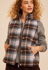 Plaid Puffer Vest, C1635, small