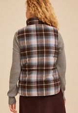 Plaid Puffer Vest, C1635, small