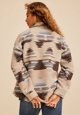 Southwestern Print Button Front Shacket, C1772, small