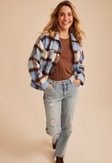 Brushed Plaid Jacket, C1772, small