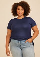 Plus Size 24/7 Kennedy Foil Crew Neck Tee, C9679, small