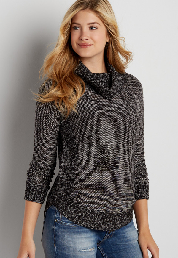 marled pullover sweater with cowl neck | maurices