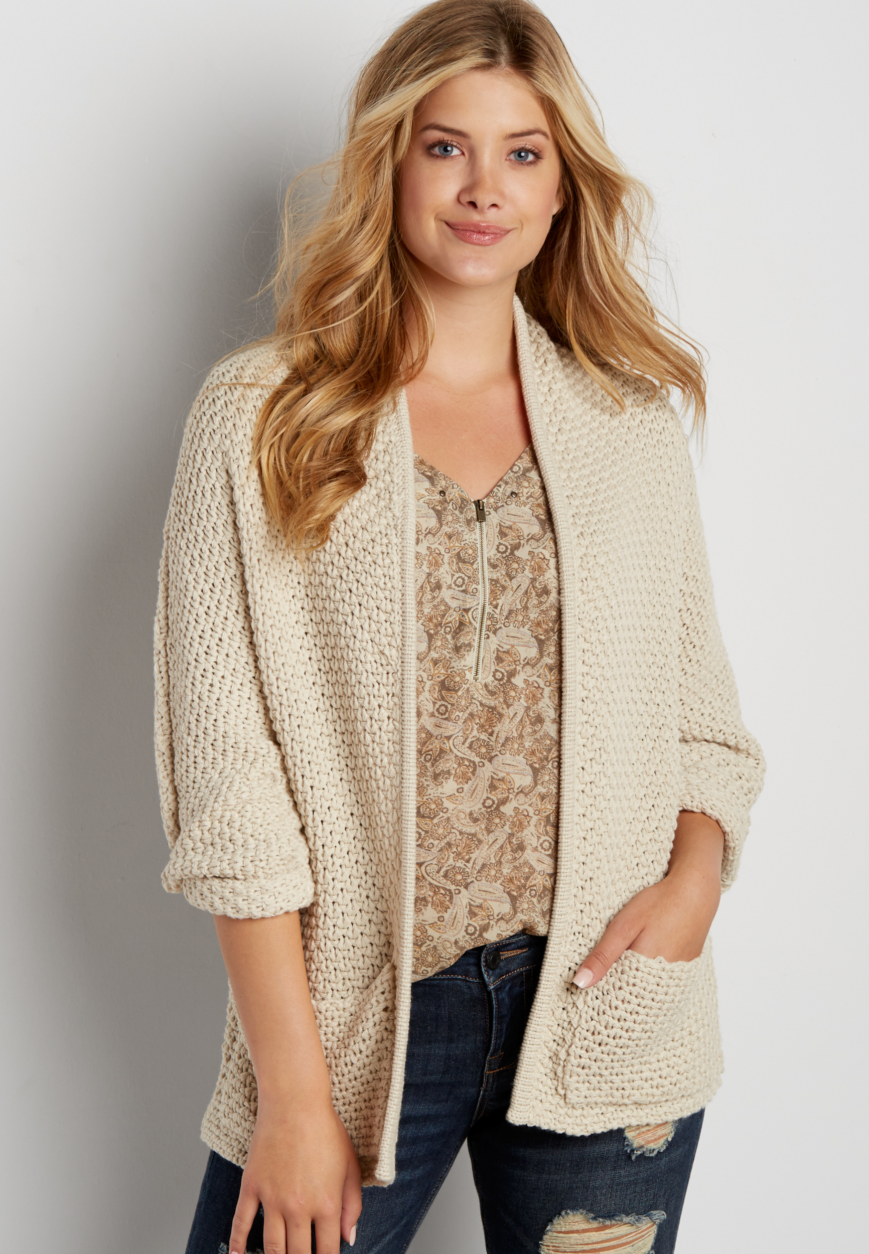 thick knit dolman cardigan | maurices