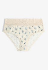 Simply Comfy Cotton Floral Print Hipster Panty, C1318, small