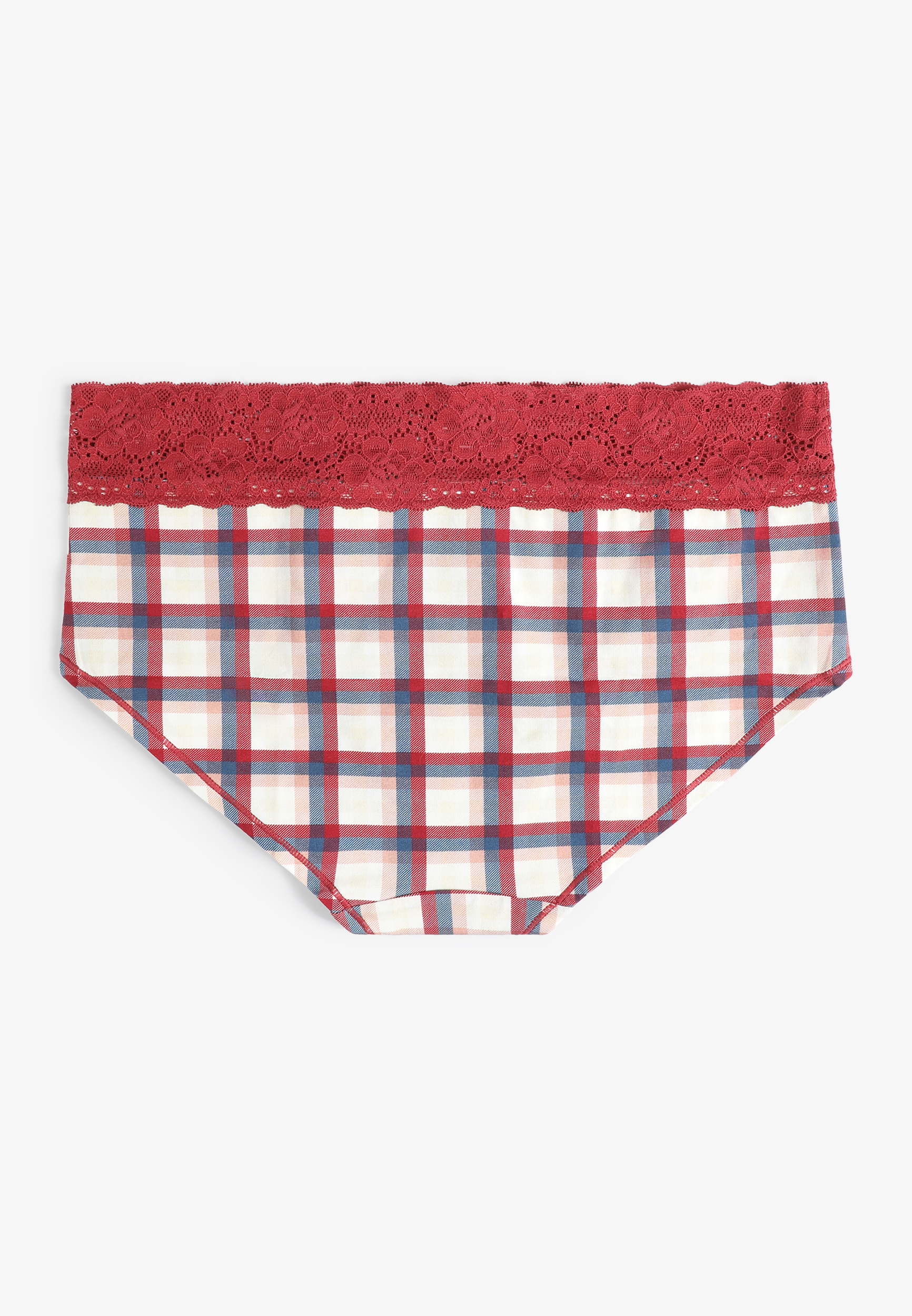 Simply Comfy Cotton Plaid Print Boybrief Panty, C3468, large