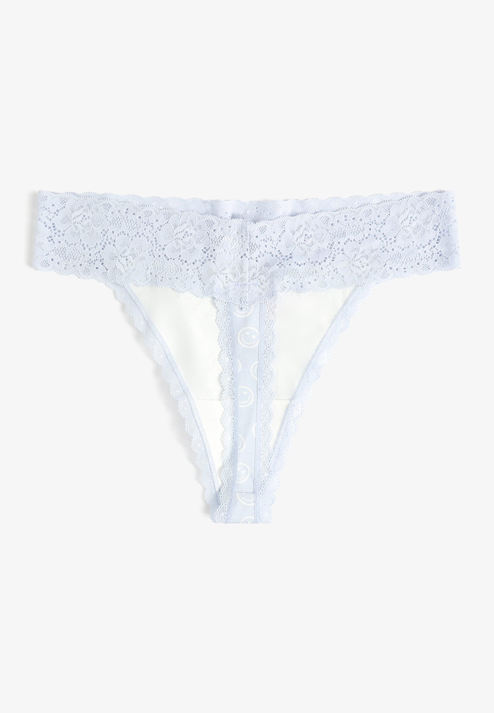 Simply Comfy Cotton Smiley Face Thong Panty, C3563, large