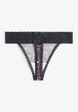 Simply Comfy Cotton XO Print Thong Panty, C54, small