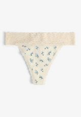 Simply Comfy Cotton Floral Thong Panty, C1318, small