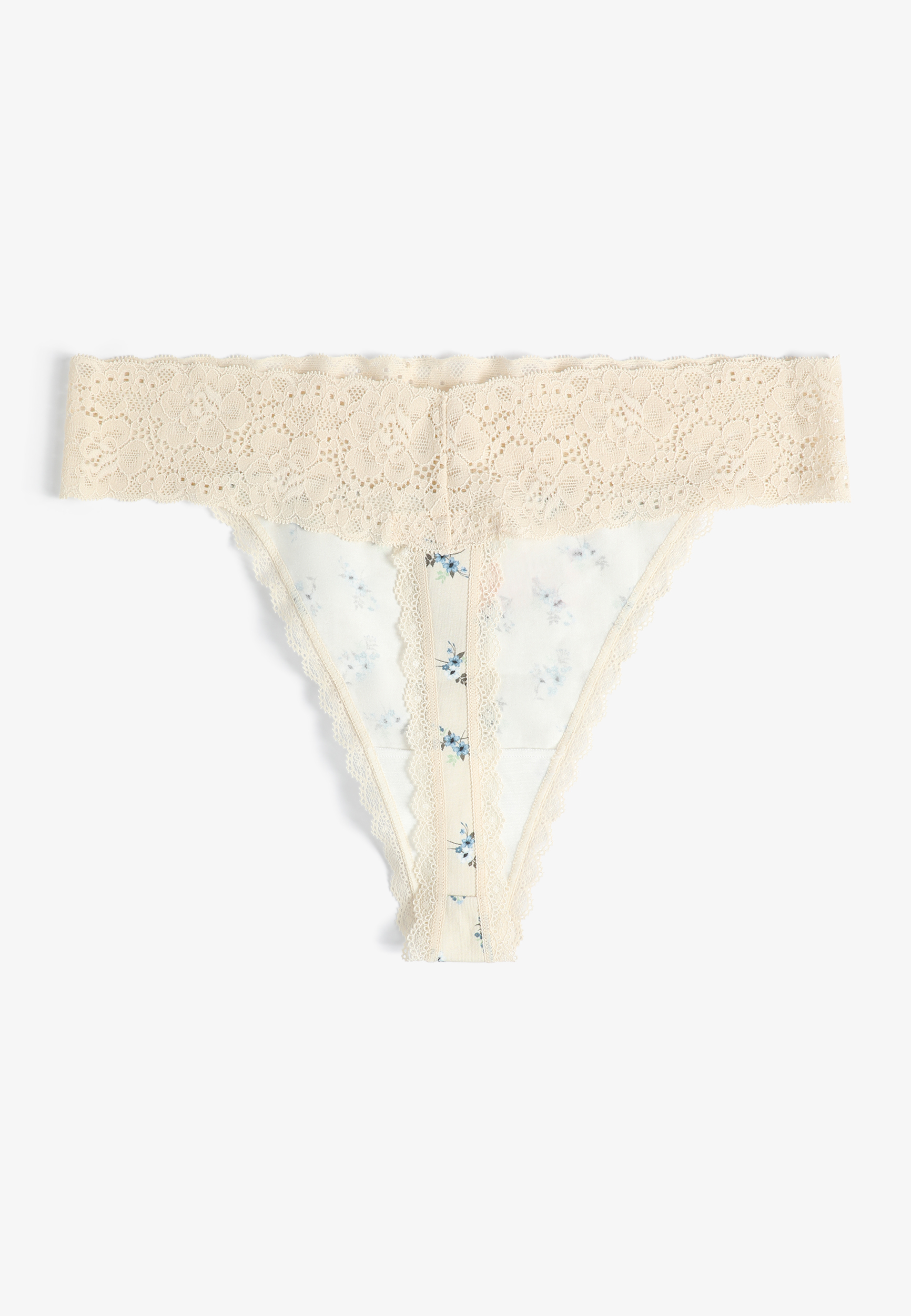 Simply Comfy Cotton Floral Thong Panty, C1318, large