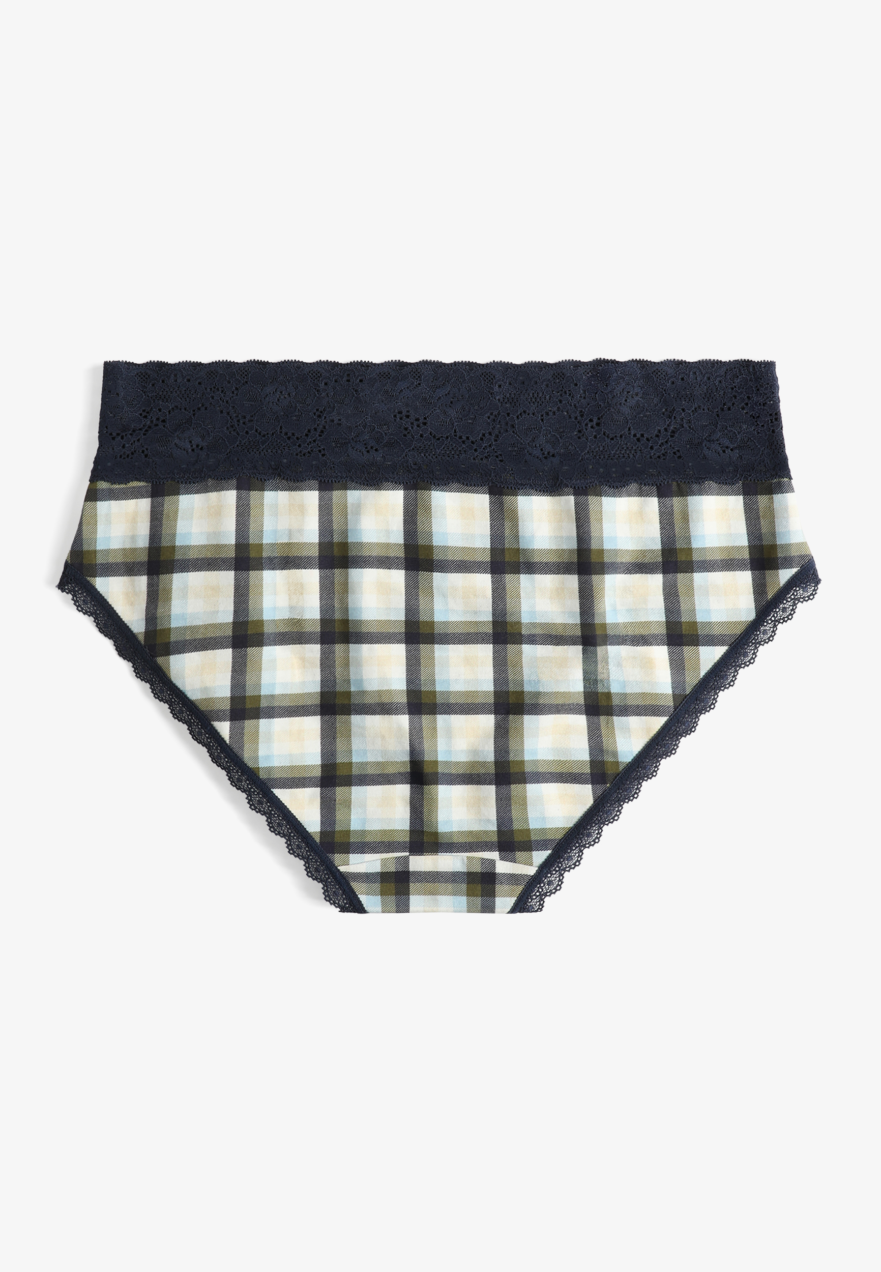 Simply Comfy Cotton Plaid Hipster Panty, C1606, large