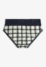 Simply Comfy Cotton Plaid Hipster Panty, C1606, small