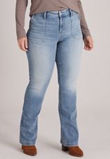 Plus Size m jeans by maurices™ Mid Rise Snap Pocket Bootcut Jeans, C3337, small