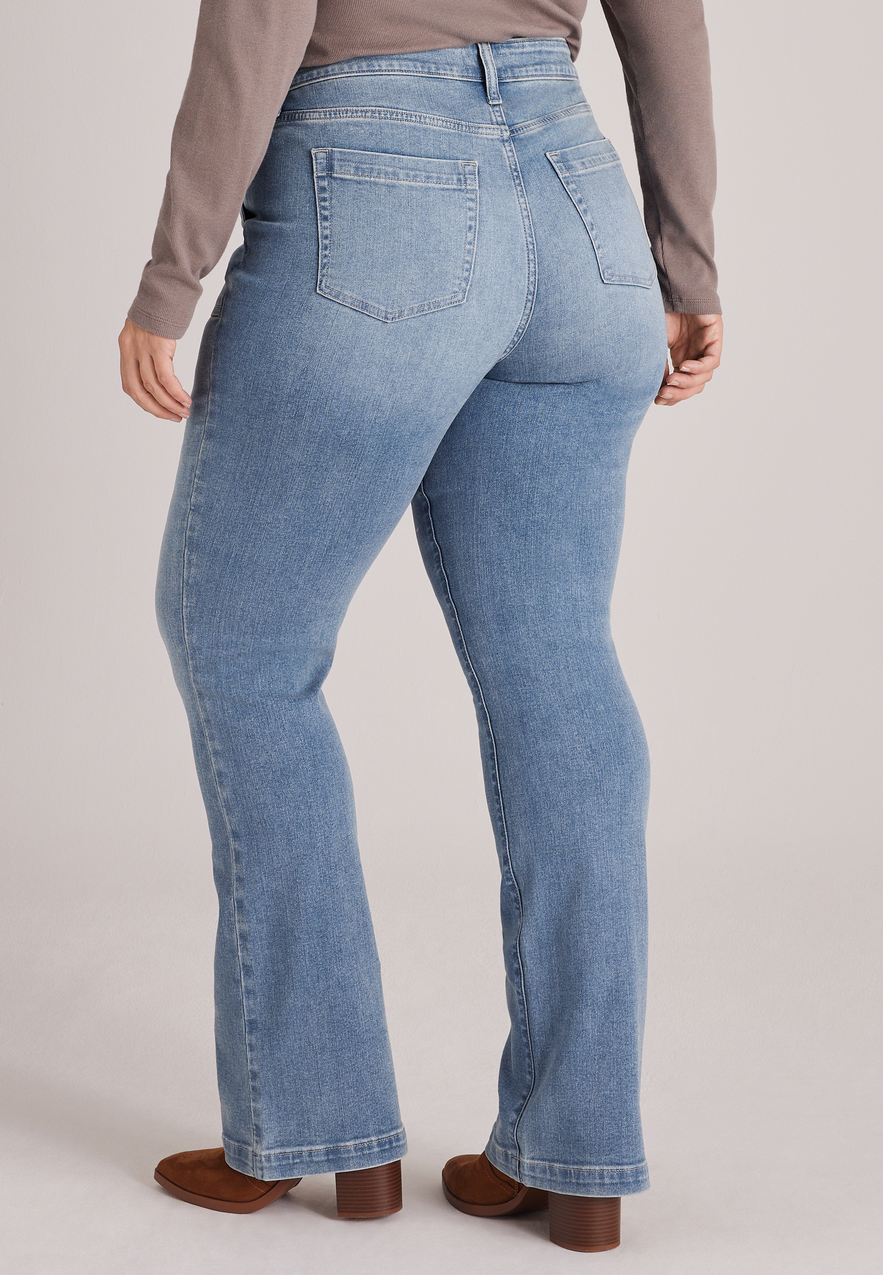 Plus Size m jeans by maurices™ Mid Rise Snap Pocket Bootcut Jeans, C3337, large