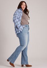 Plus Size m jeans by maurices™ Mid Rise Snap Pocket Bootcut Jeans, C3337, small
