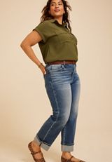 Plus Size Utility Button Down Shirt, C9161, small