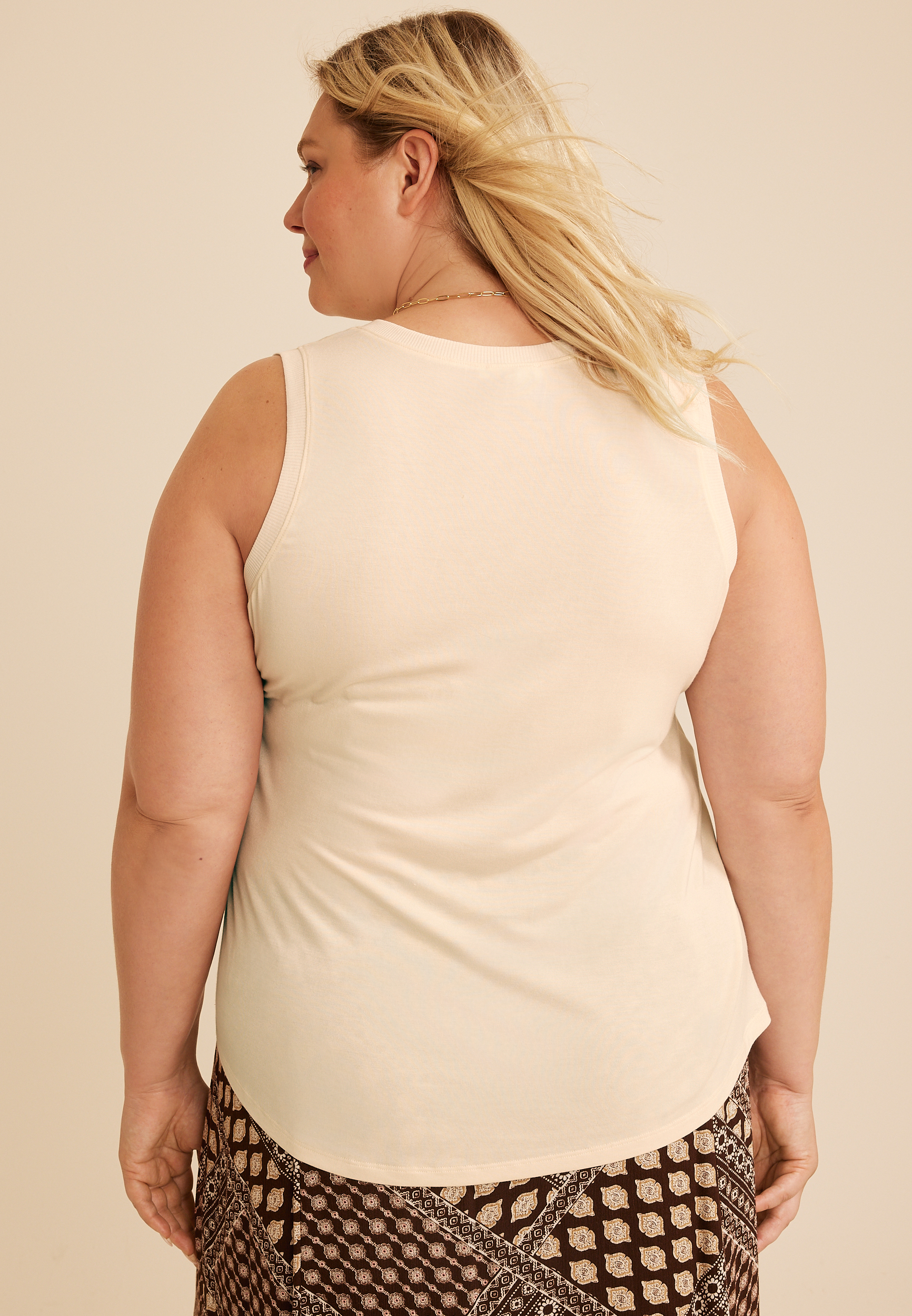 Plus Size Satin Front V Neck Tank Top, C8232, large