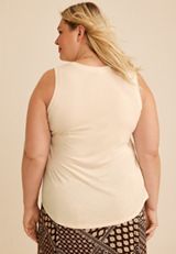 Plus Size Satin Front V Neck Tank Top, C8232, small