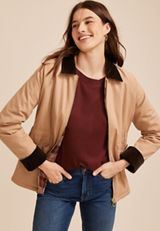 Reversible Plaid Quilted Barn Jacket, C1265, small