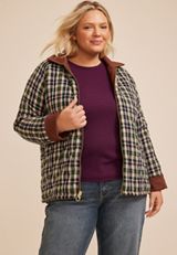 Plus Size Quilted Barn Jacket, C3681, small